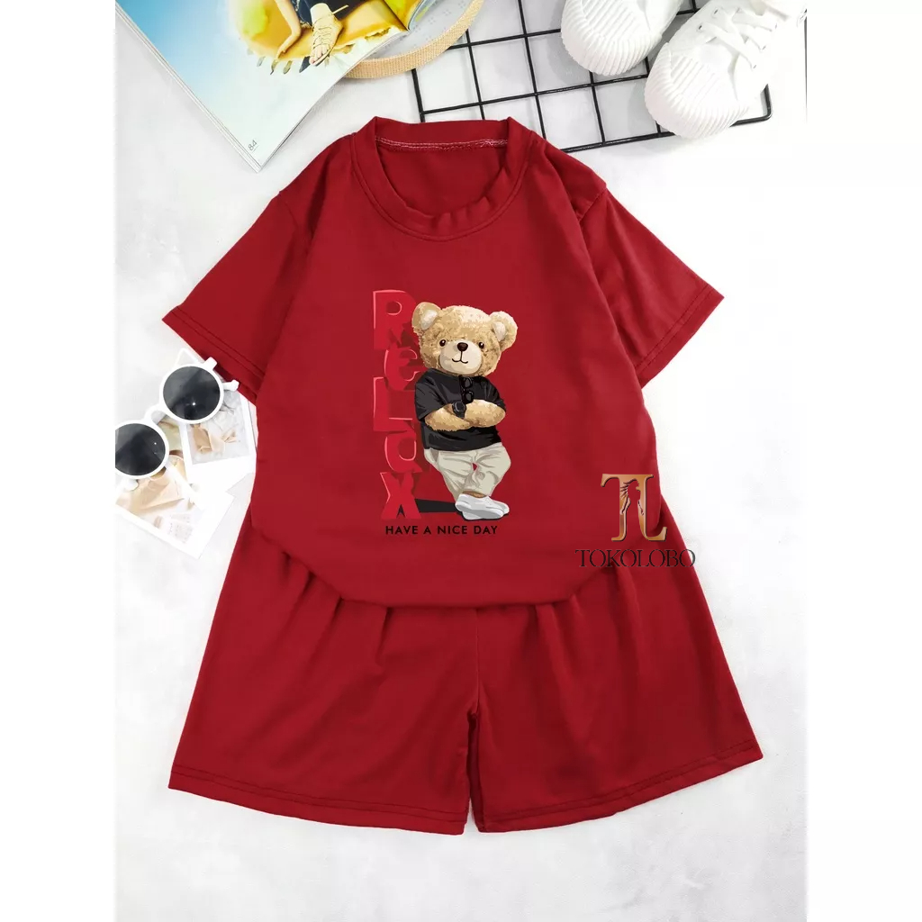 tokolobo SET ANAK RELAX     BEAR (SOFT SPANDEX) DTF PRINTING