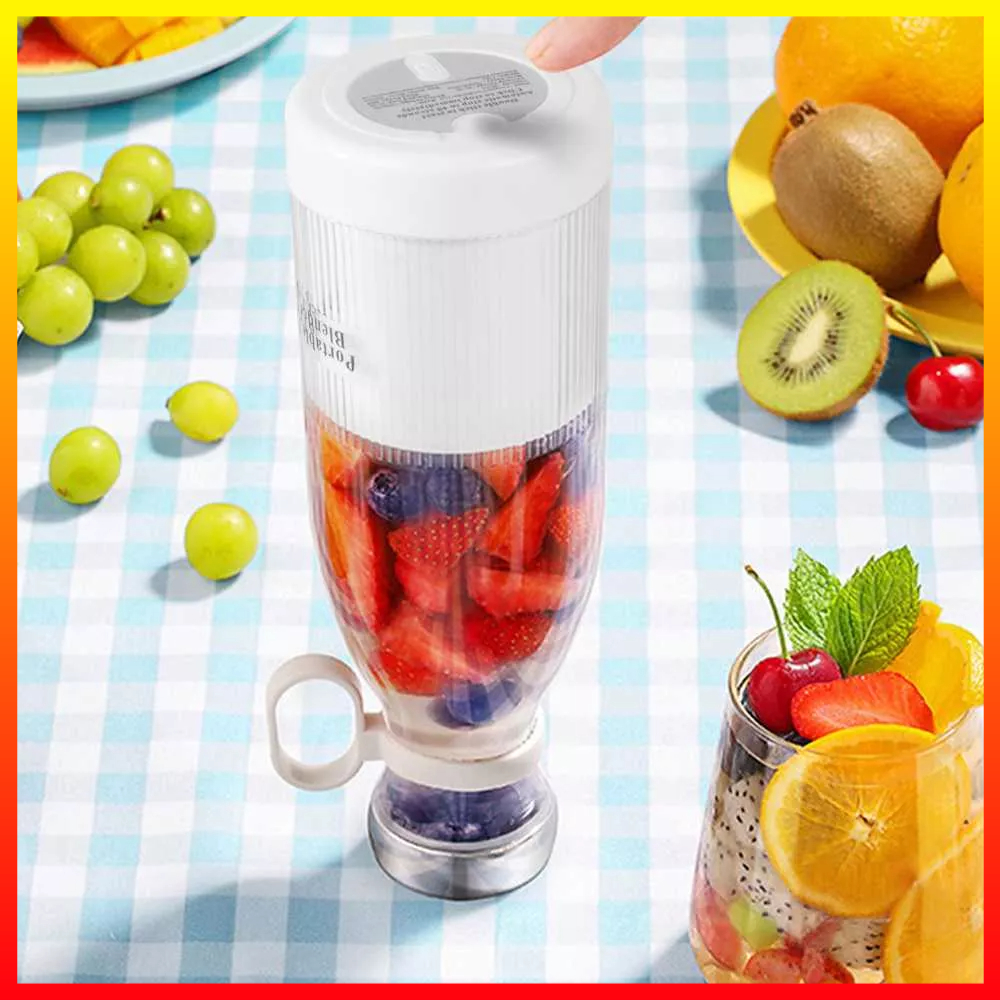 Blender Juicer Botol Mixer Buah Mini Portable Baterai Isi Ulang 1200mAh 350ml 45W AGNVKU WGX-A28 - 7CHA6WWH