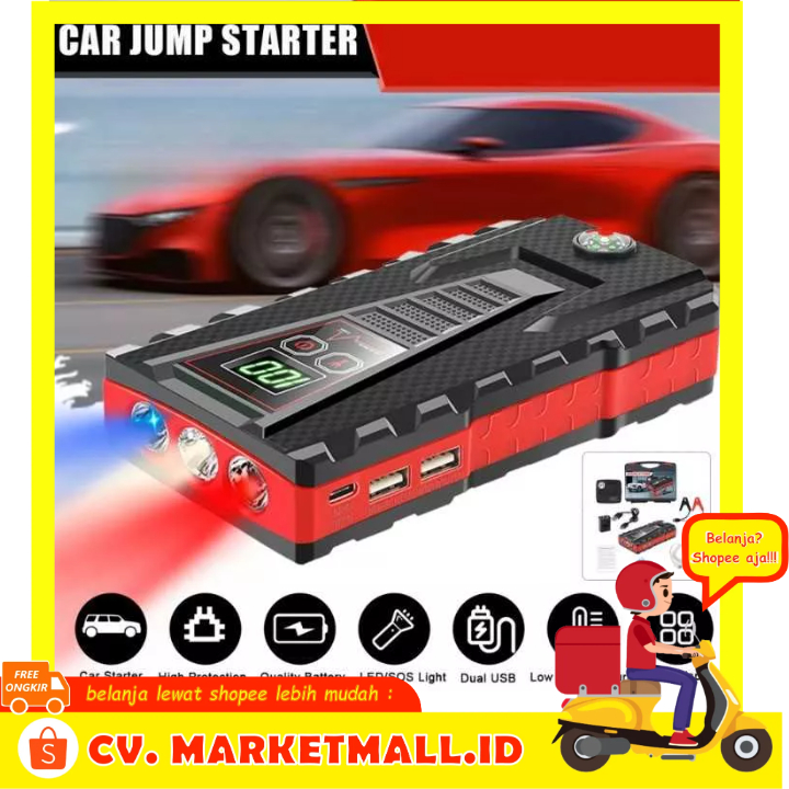 Power Bank Car Jump Starter Layar LCD Senter Dual USB Port 12V 10000mAh JXIANG POWER JX56 - 7CWB0BBQ