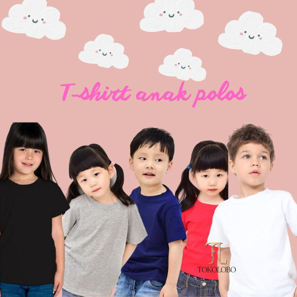 tokolobo Tshirt anak polos cotton combed