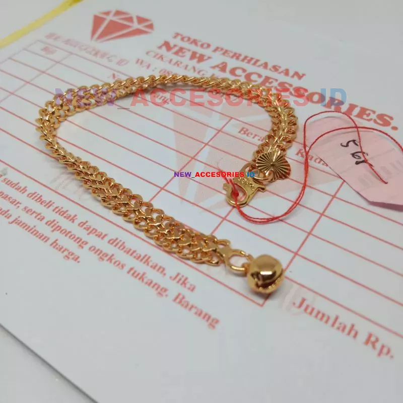 Gelang 5 gram gelang tikar lapis emas muda 18 karat 66,7% free gratis surat perhiasan fashion