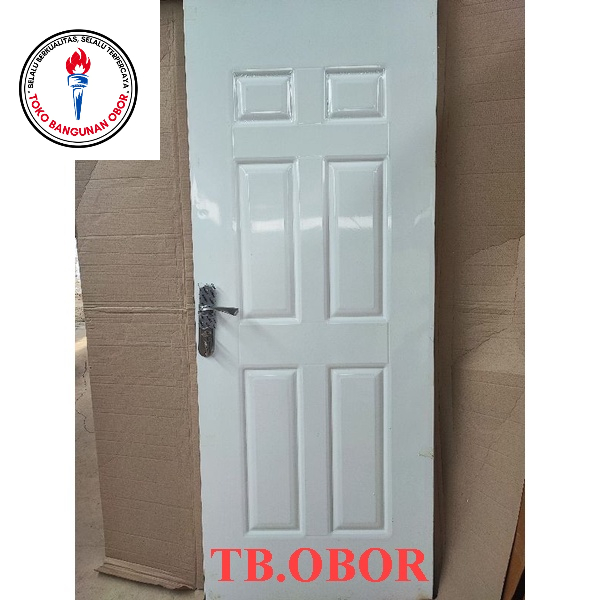 Pintu Kamar Tidur Utama Baja Alessa Type 01 Minimalis Motif Kotak Persegi Panjang Warna Putih Modern