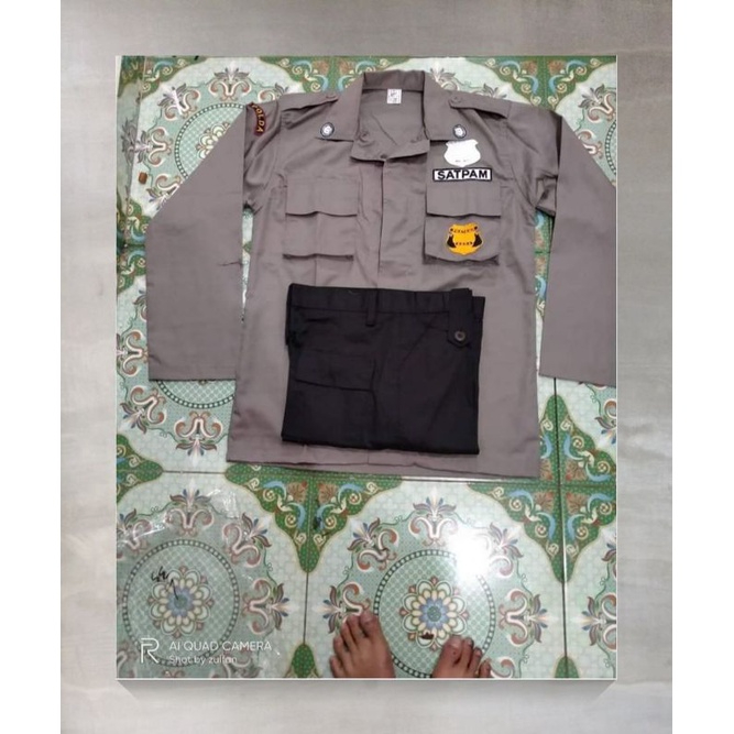 Stelan security 1 stel Seragam satpam  pdl pdh coklat cream krem Seragam security pdl pdh dinas harian kerja lapangan kantor lengan pendek pdh lengan panjang pdl seragam security coklat krem cream warna resmi  bahan tebal American drill distro cod