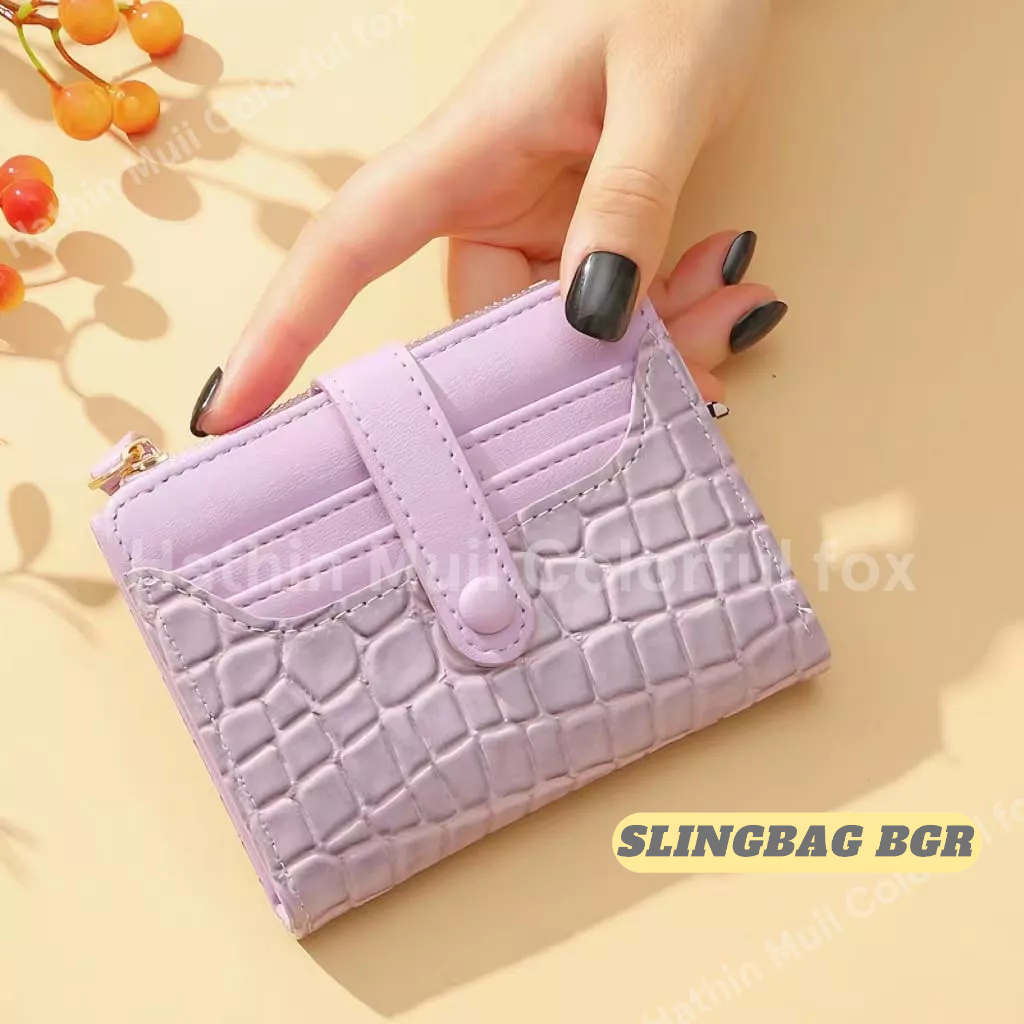 Dompet Kartu - Genie Wallet Dompet Wanita Silvania - Croco leather Dompet Lipat - Tas mini dompet - Dompet termurah