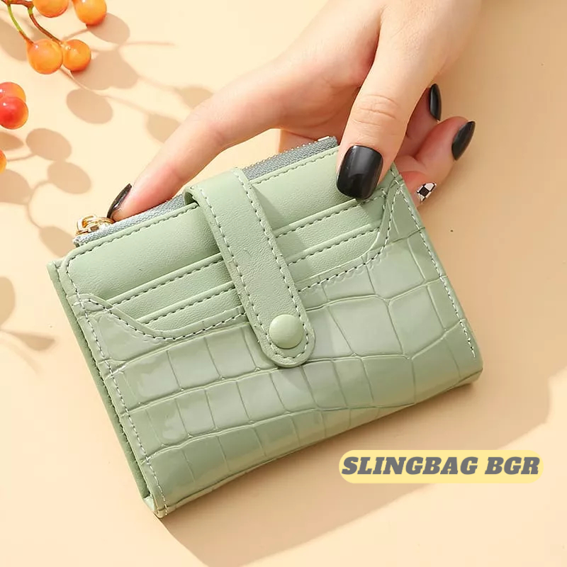 Dompet Kartu - Genie Wallet Dompet Wanita Silvania - Croco leather Dompet Lipat - Tas mini dompet - Dompet termurah