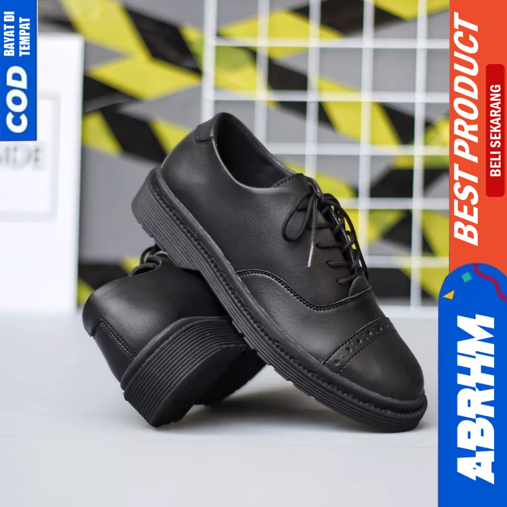 ABRHM Sepatu Docmart Pantofel Formal Hitam Kerja Pria