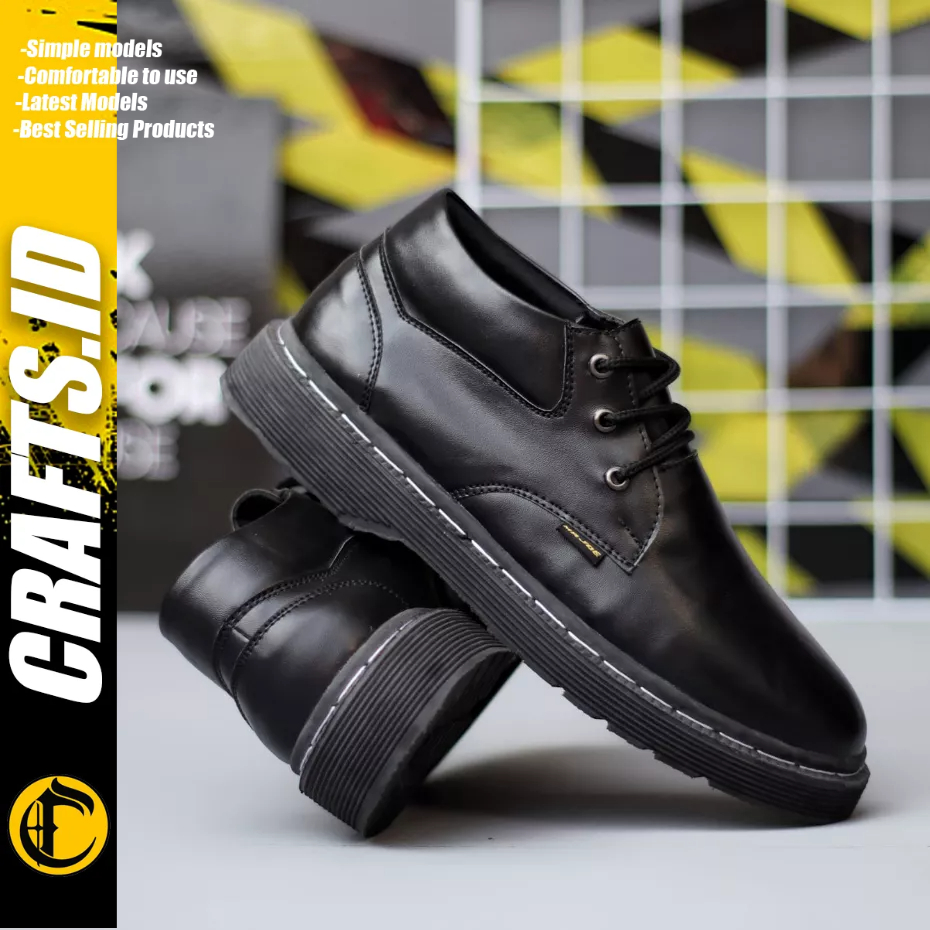CRAFTS - Sepatu Formal Docmat Kerja Hitam Kulit Pu Pria