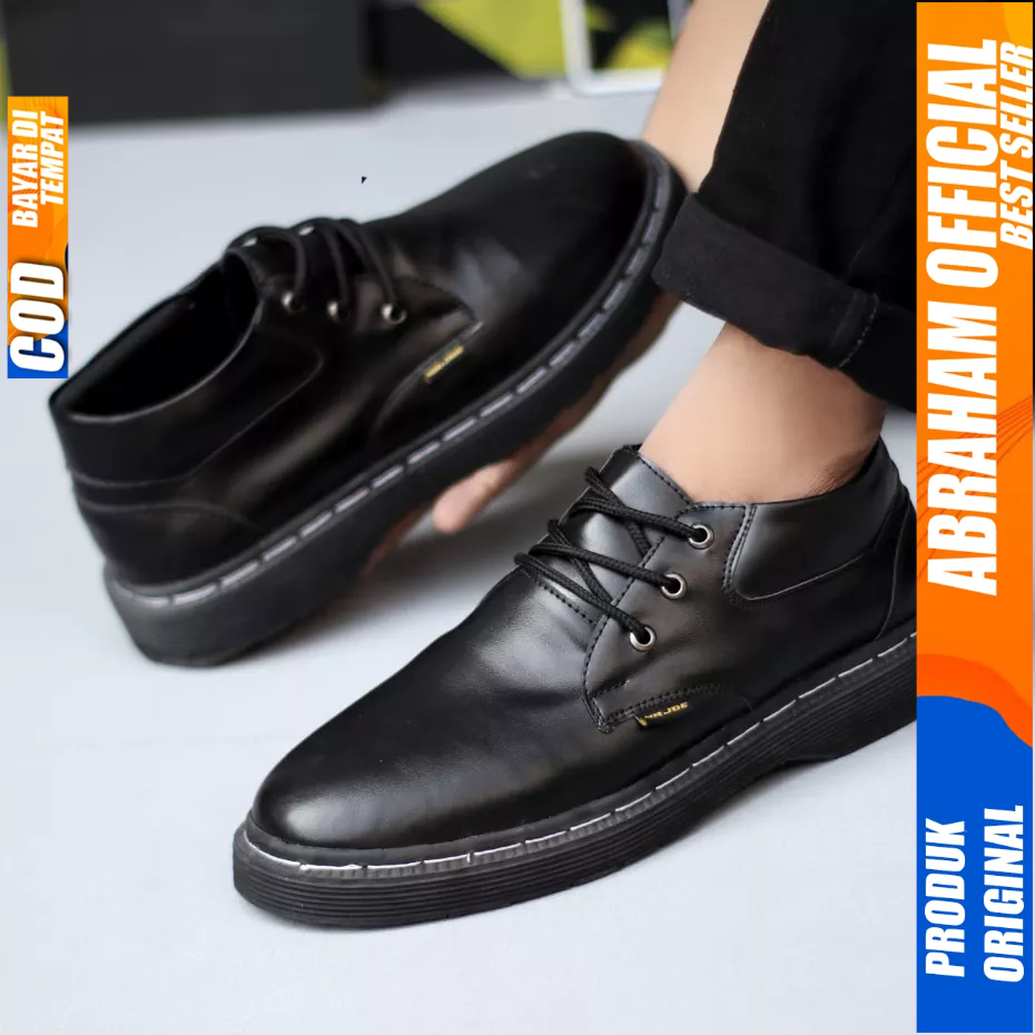 Sepatu Formal Docmart Tali Hitam Casual Kulit Pantofel Kerja Pria