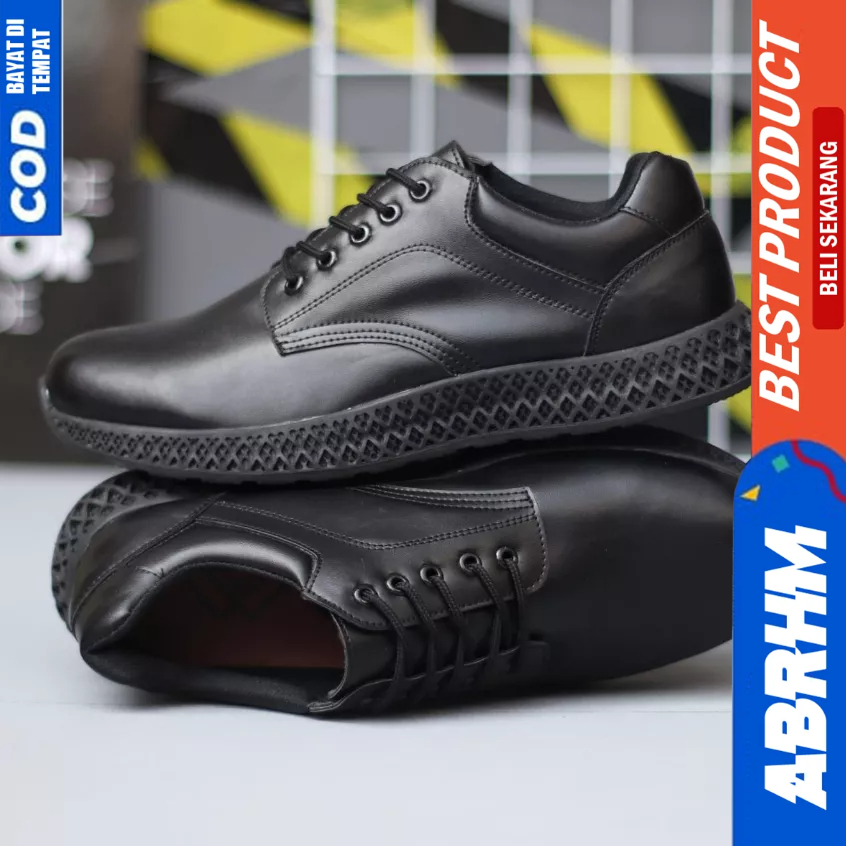 ABRHM Sepatu Casual Sneakers Kasual Formal Hitam Pria