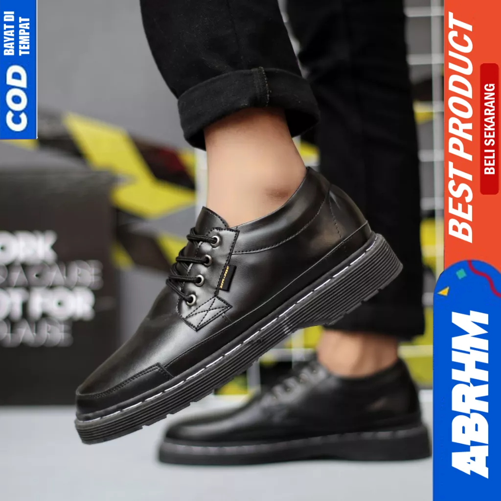 ABRHM Sepatu Docmart Formal Hitam Kerja Pantofel Pria