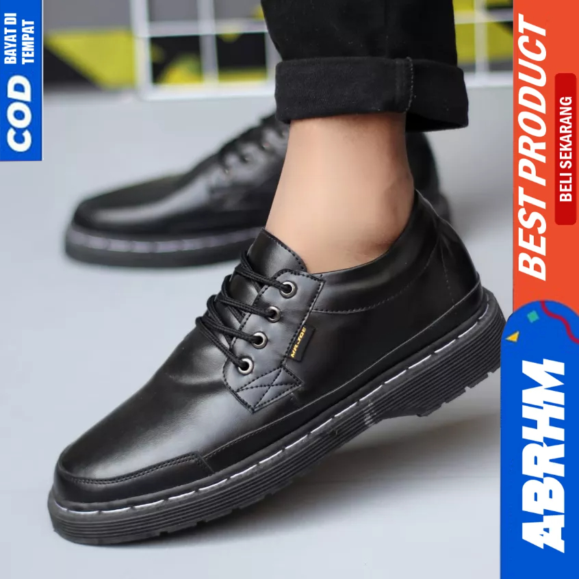 ABRHM Sepatu Docmart Formal Hitam Kerja Pantofel Pria