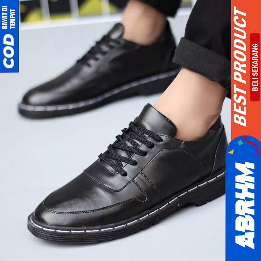 ABRHM Sepatu Docmart Formal Hitam Kerja Pantofel Pria