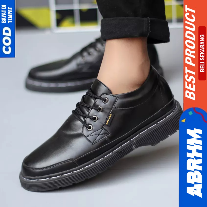 ABRHM Sepatu Formal Docmart Hitam Kerja Pantofel Pria