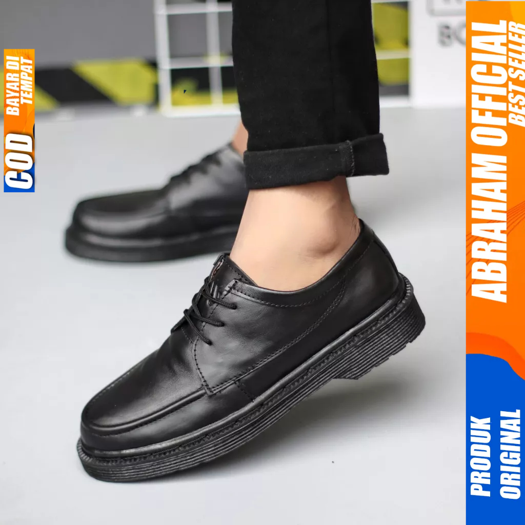 Sepatu Formal Docmart Hitam Pantofel Casual Kulit Pria