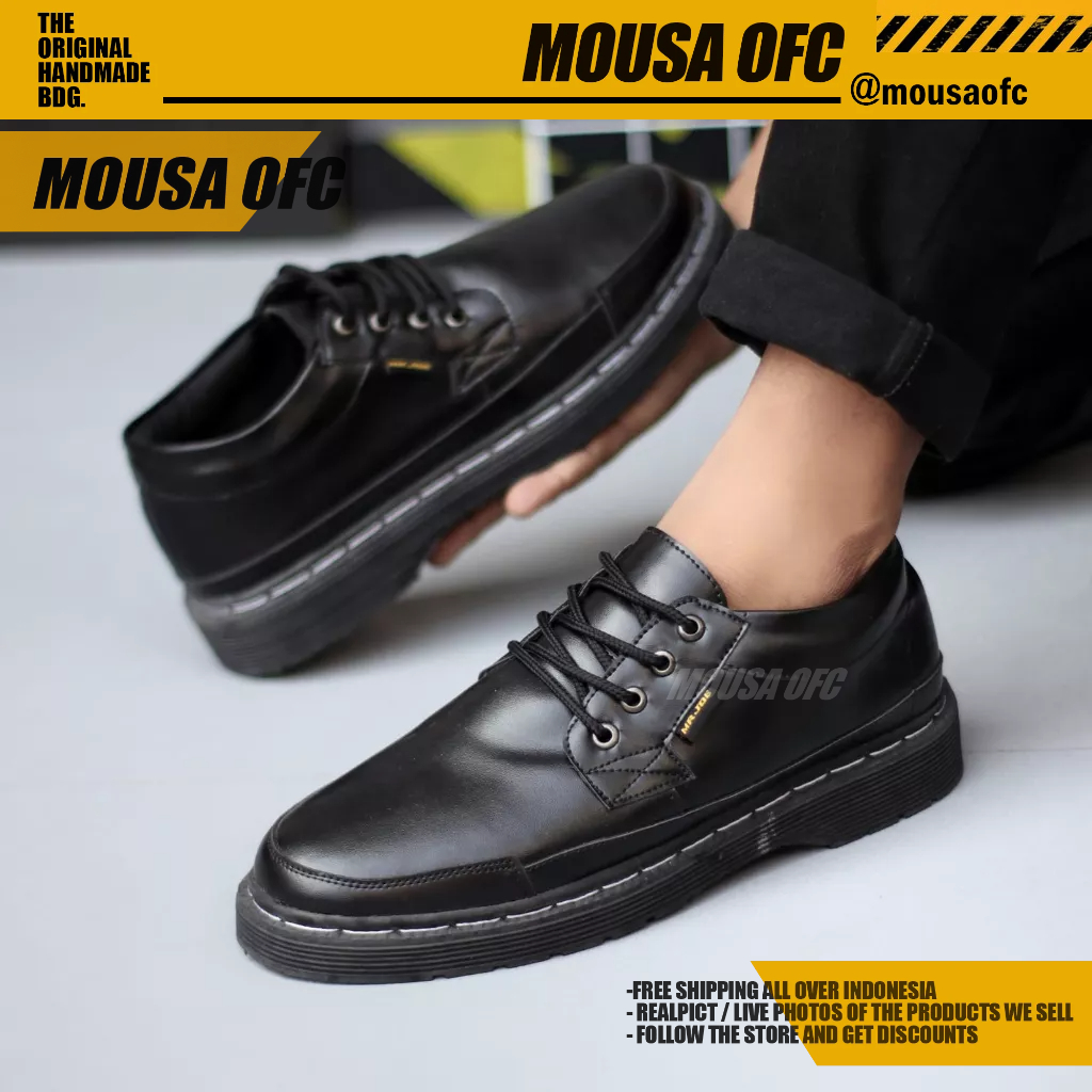 Sepatu Low Boots Docmart Pantofel Formal Hitam Pria