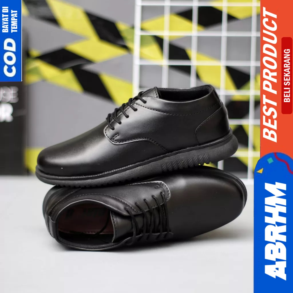 ABRHM Sepatu Oxford Formal Casual Pantofel Hitam Kerja Pria