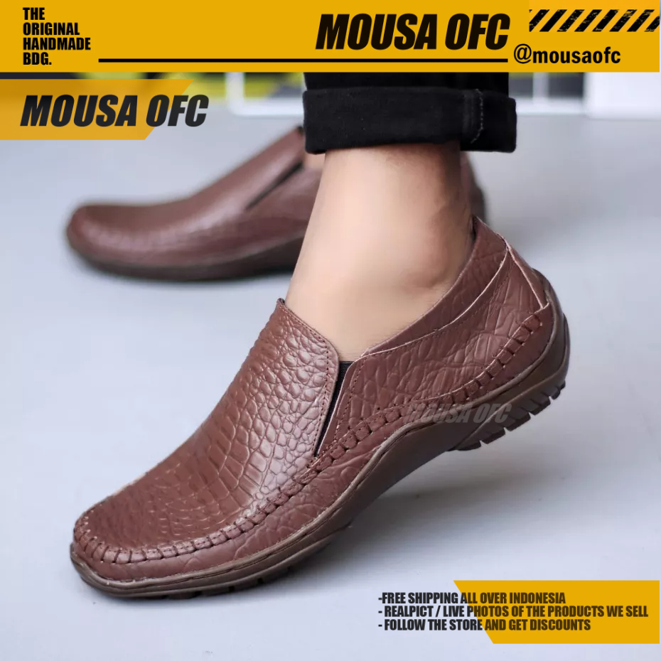 Sepatu Formal Casual Hitam Kulit Asl;i Pria