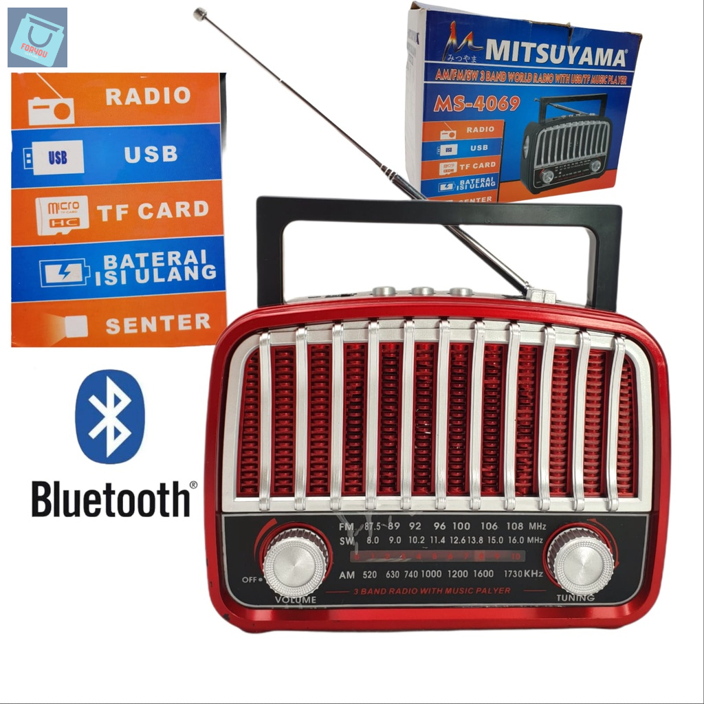 Radio bluethooth FM AM SW Mitsuyama Ms- 4020BT / Radio Speaker Bluetooth USB, Memory