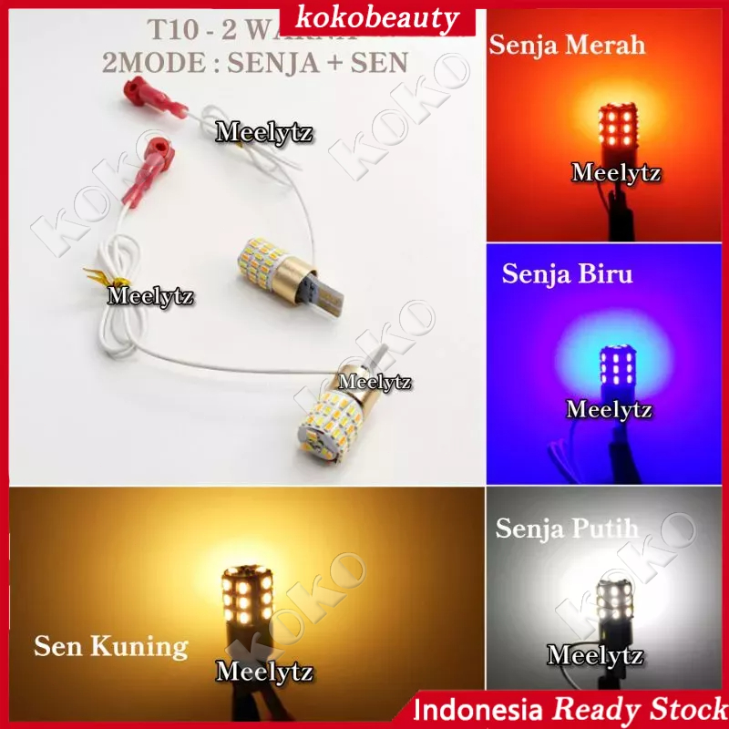 【Penjual Lokal】Lampu Led T10 2 Mode sein dan senja Motor Nmex Aerok Pcx Adv Luminos  2in1 2 mode Senja sen AC DC 12volt 24volt Dijamin terang