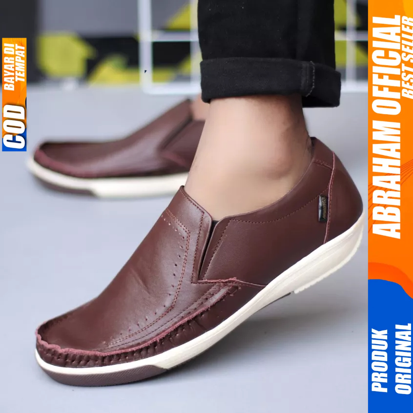 Sepatu Casual Formal Kulit Asli Hitam Kerja Pria