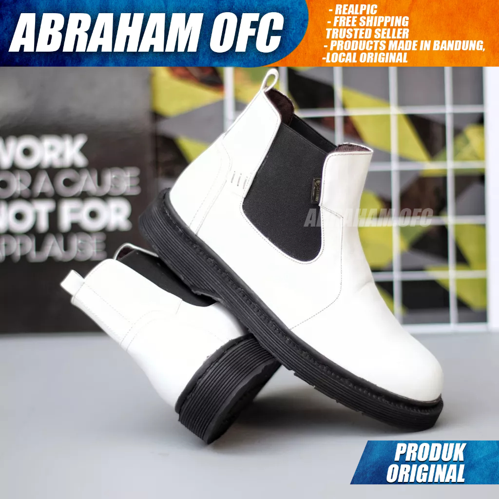 ABRAHAM Sepatu Boot Docmart Kulit Asli Casual Formal Pantofel Kerja Pria