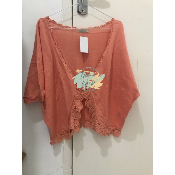 cardigan wanita jumbo besar renda vest rompi mini