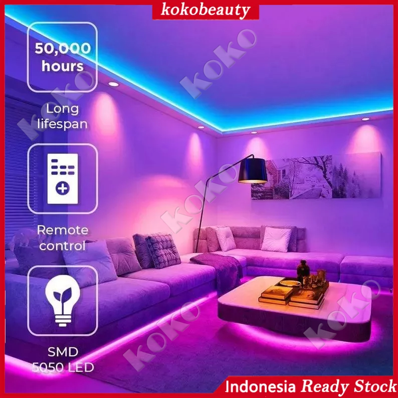 【Penjual Lokal】2835RGB / 5050RGB Paket Lampu Neon Flex 5m / 10m / 15m / 20m Led Selang Fleksibel Warna Neon Box Outdoor ip65 Huruf DIY strip Strip lampu LED