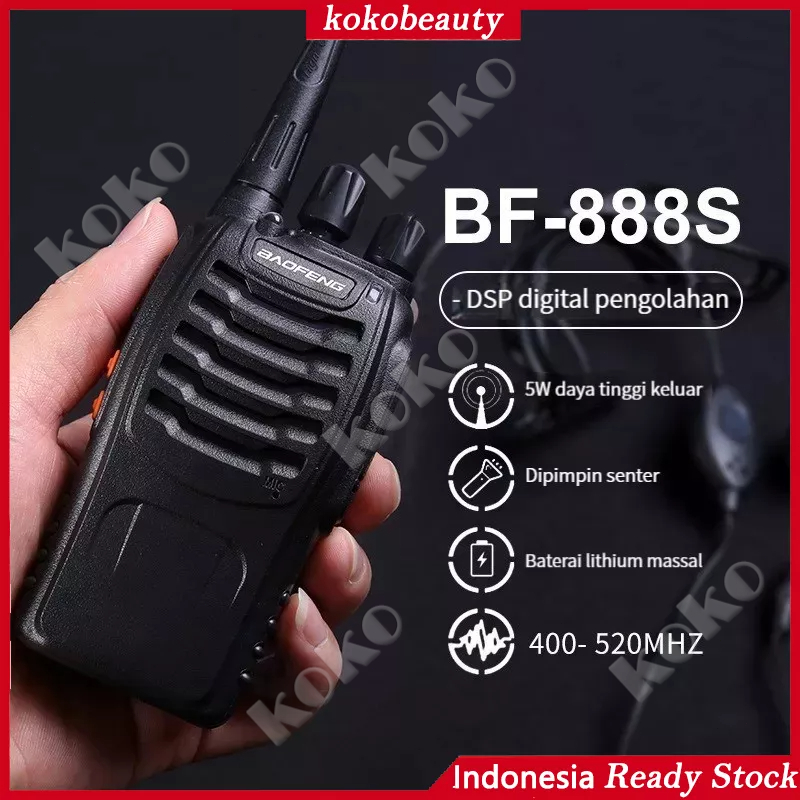 【Penjual Lokal】Handy Talky MERODITH-888S Radio Komunikasi Uhf Walky Talky 1 units Walkie talkie Headphone