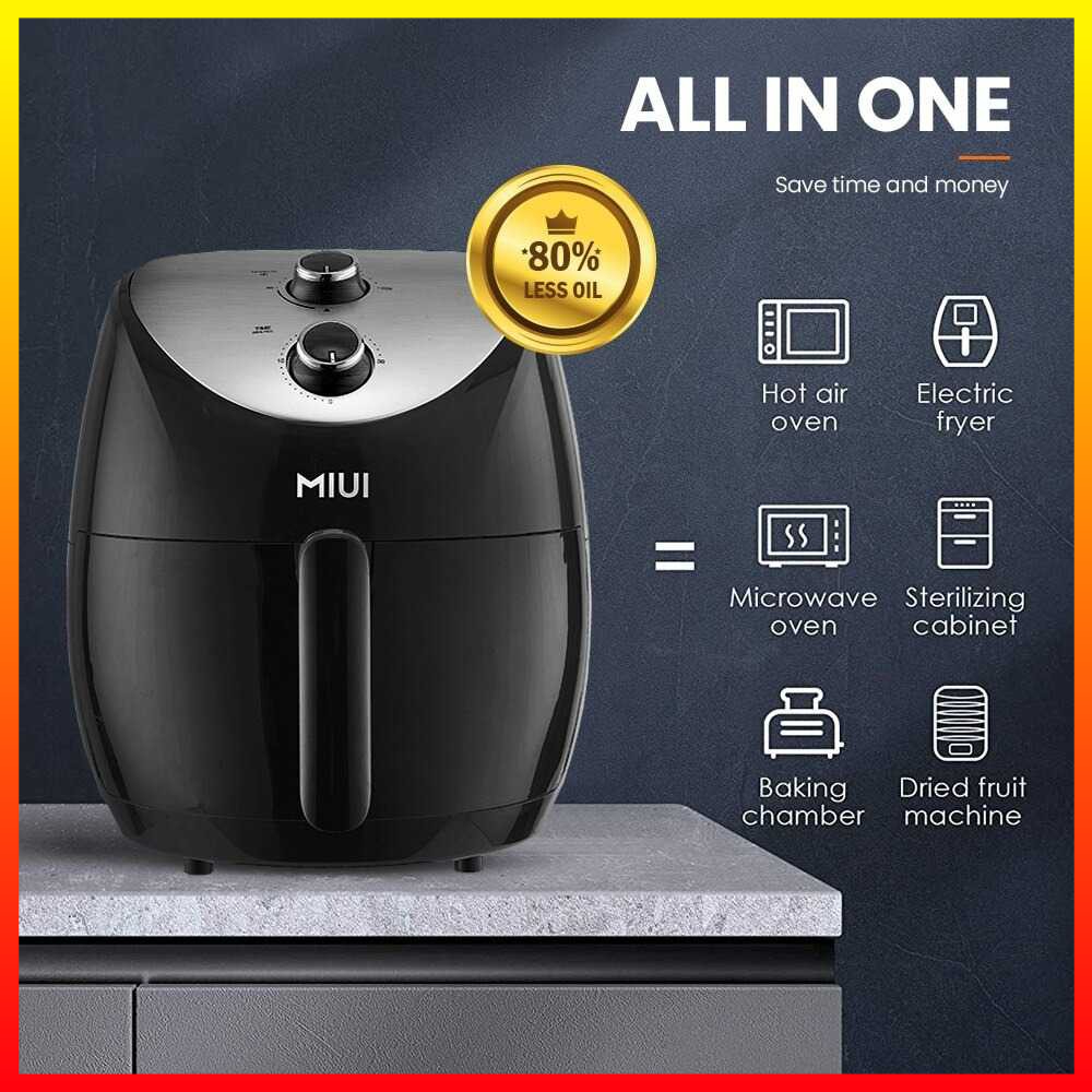 Mesin Penggoreng Udara Bebas Minyak Sehat 5L Air Fryer Button Version MIUI AF-01 - WIHZ02BK