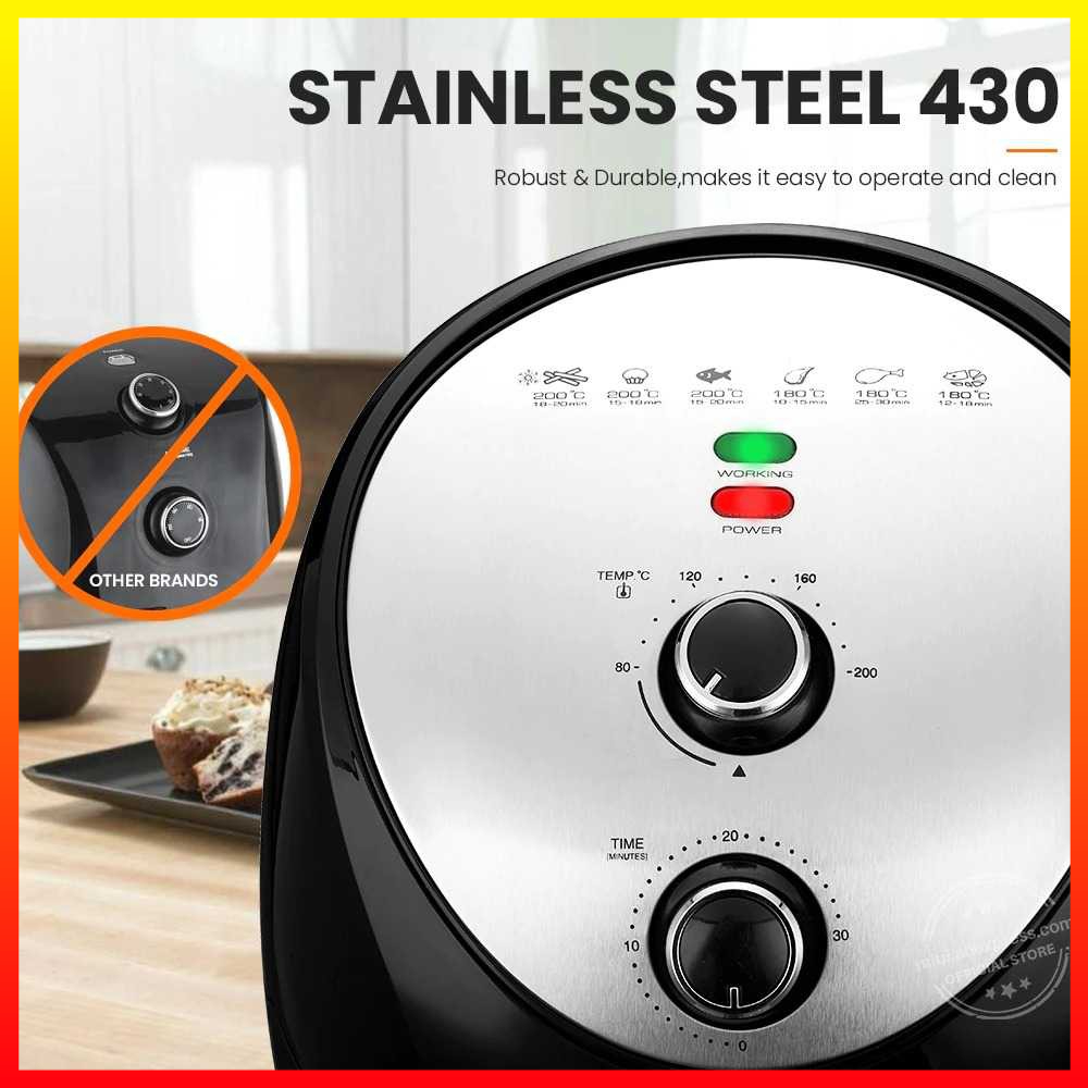 Mesin Penggoreng Udara Bebas Minyak Sehat 5L Air Fryer Button Version MIUI AF-01 - WIHZ02BK