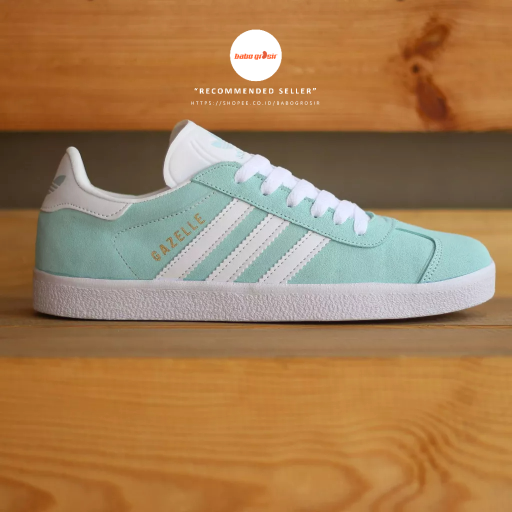 PROMO Sepatu Sneakers Murah | Adidas Gazelle Tosca White Premium TOP Quality, Bahan Kulit, Harga Termurah