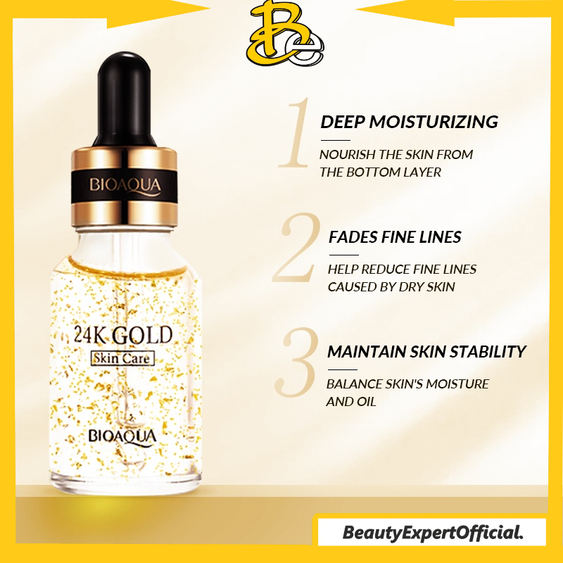 ⭐ Beauty Expert ⭐ BIOAQUA 24K Gold Series - Essence Serum Eye Cream Cleanser Body Wash Mask Facial Kit