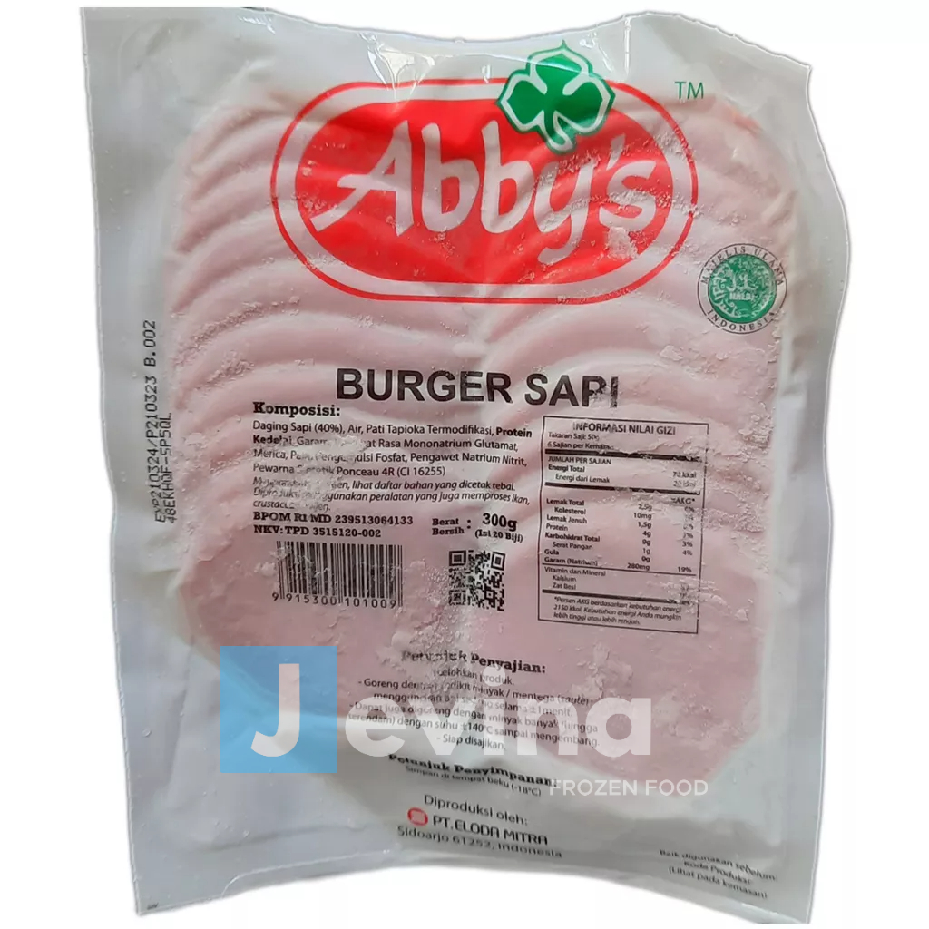 

Abby's Burger Sapi | Ayam 250g-300g Isi 10-20