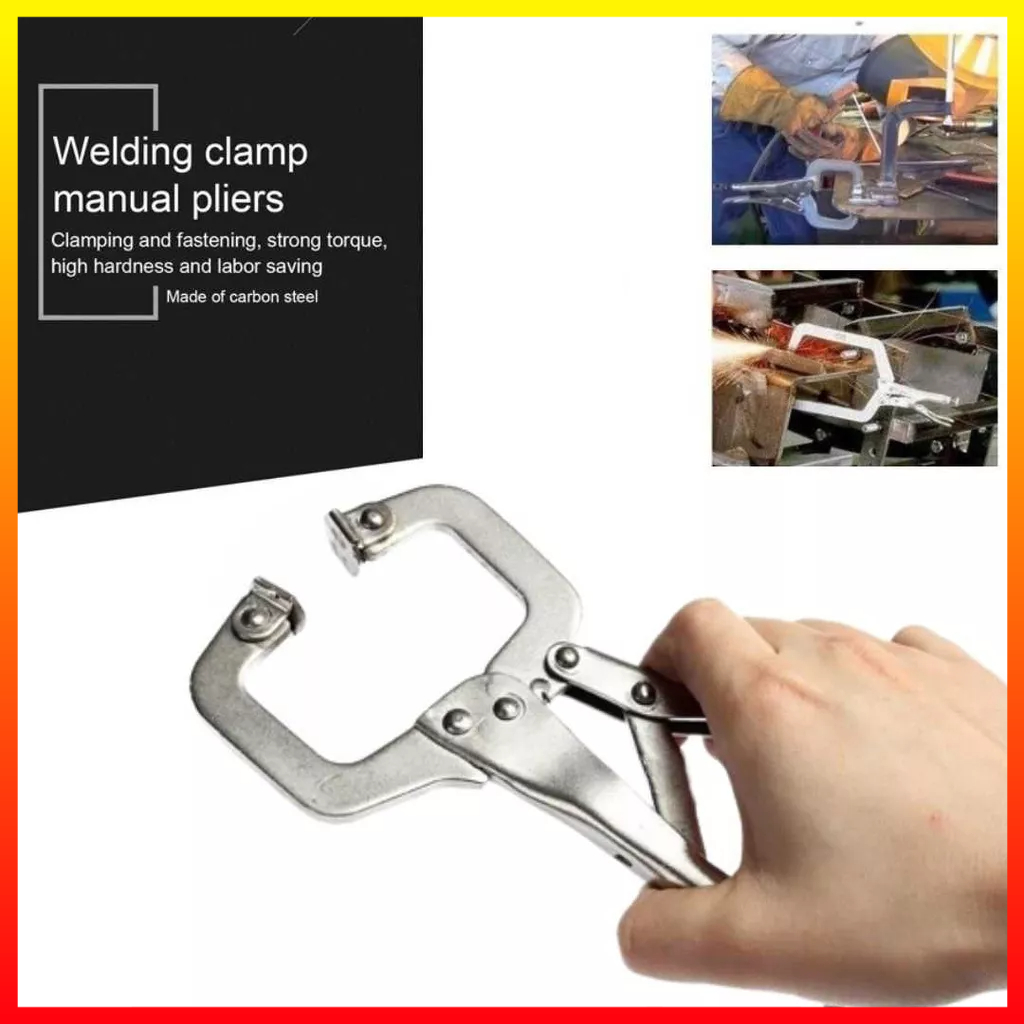 Tang Penjepit Buaya Kayu Besi / Klem Jepit Vise Grip Welding Mouth C Clamp 5 Inch Stabil Grip Anti Slip SPIFFLYER - 7ROTKYSV