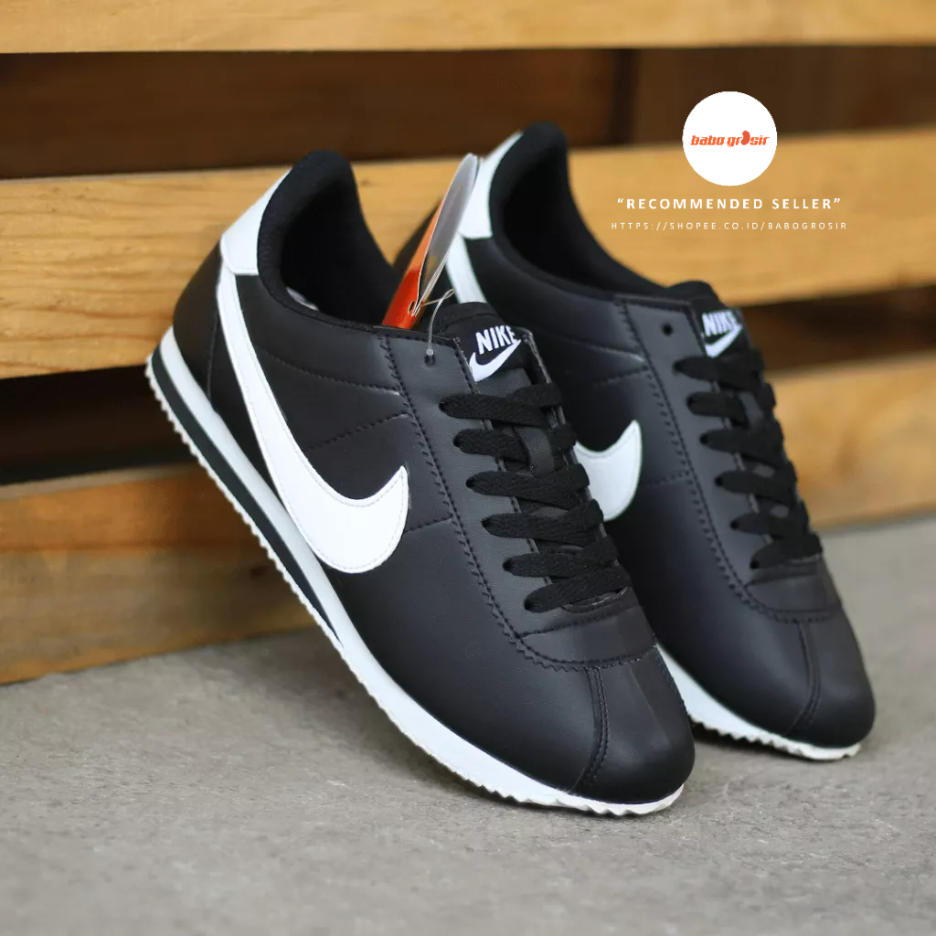 PROMO Nike Cortez Black White Happy Birthday Premium Include Box, Kualitas Mewah, Harga Termurah