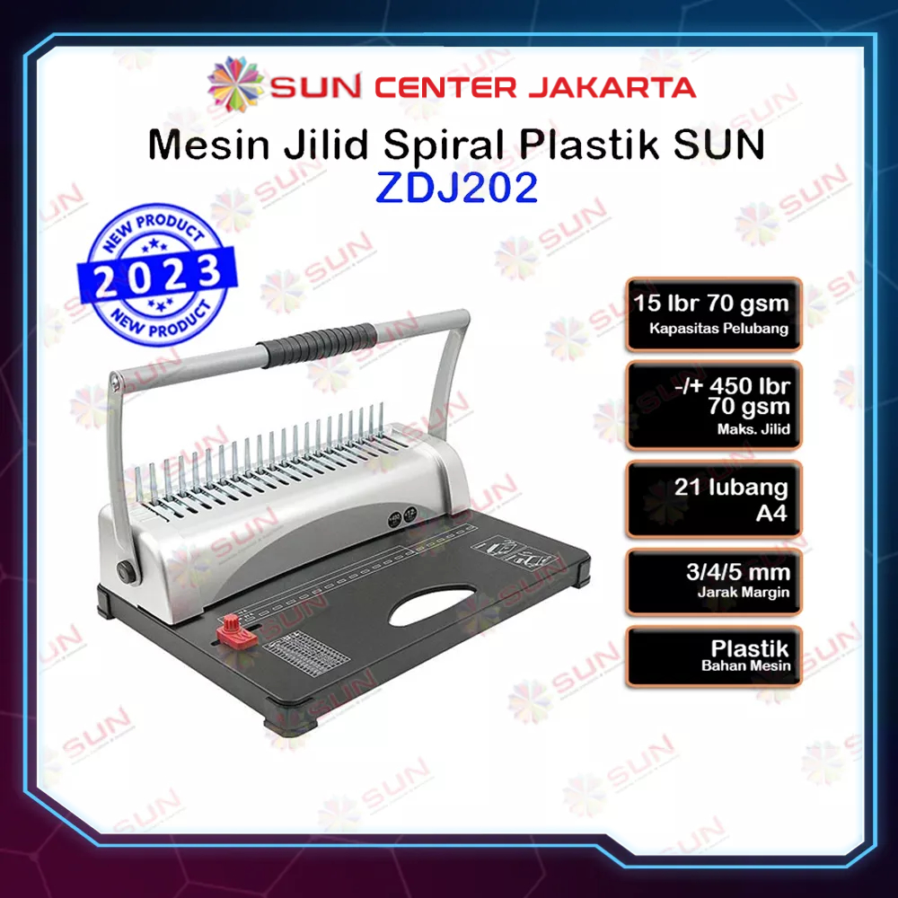 Mesin Jilid Spiral Plastik A4 ZDJ201 / ZDJ202