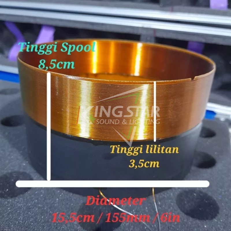 Spool Speaker 6 inch 155mm Double Coil Fiber In Out 15,5cm 6 Spol 155 18 inch 21