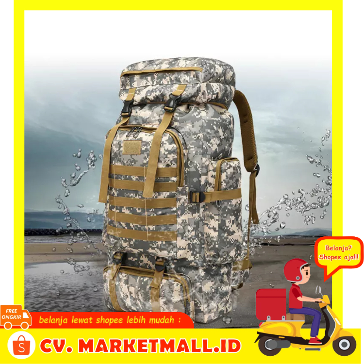 Tas Ransel Taktis Berkemah Mendaki Hiking Berburu Kapasitas Besar Tahan Air MOJOYCE MJ600 - 7CBG04BK