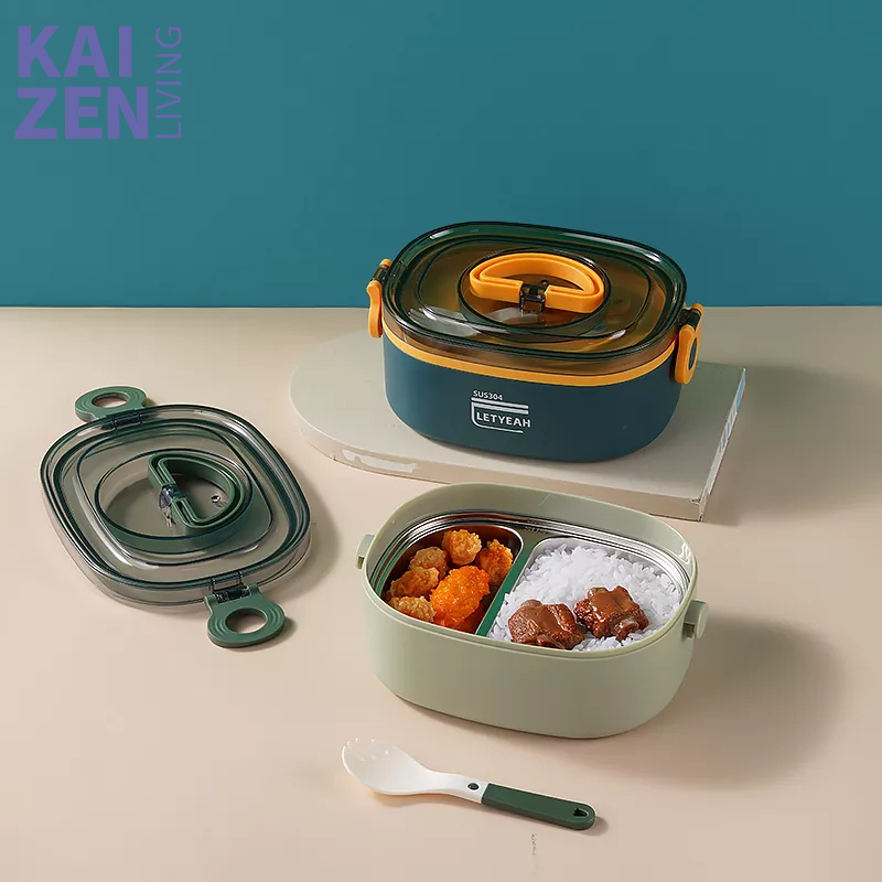 Letyeah &amp; Kaizenliving Bento Box Kotak Stainless Steel 304 Kotak Makan Dewasa Anak 800ML