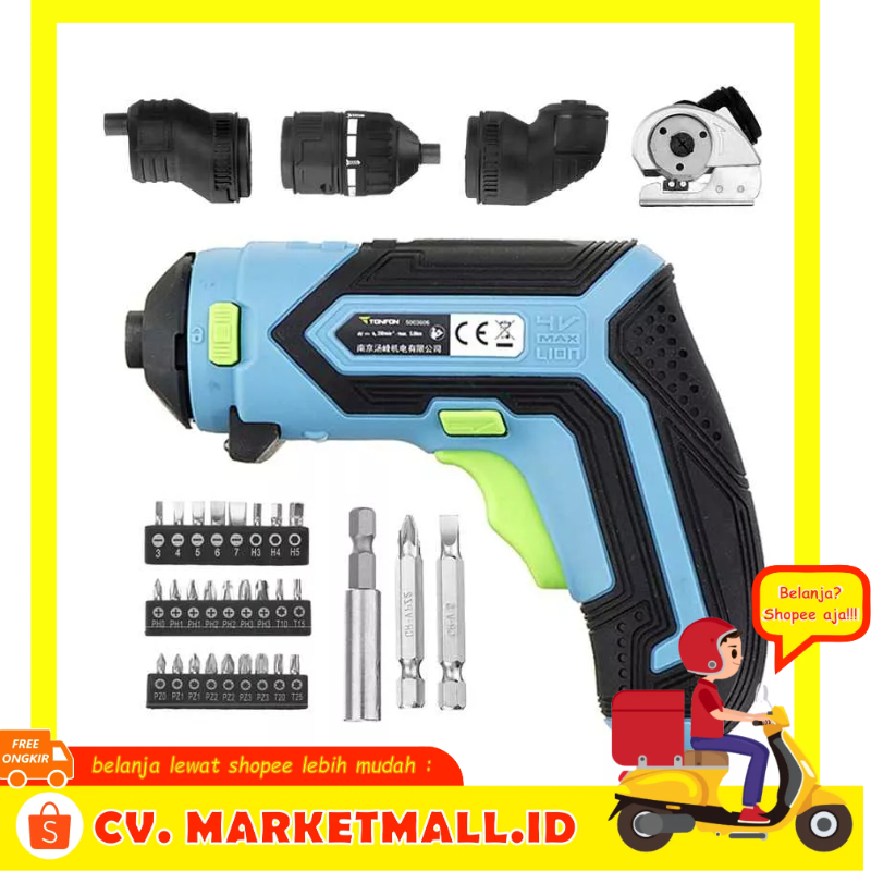 Bor Listrik Obeng Elektrik 4 in 1 Wireless Cordless Power Drill Baterai 4V 1500mAh TONFON 5003604 - O9OT01BX