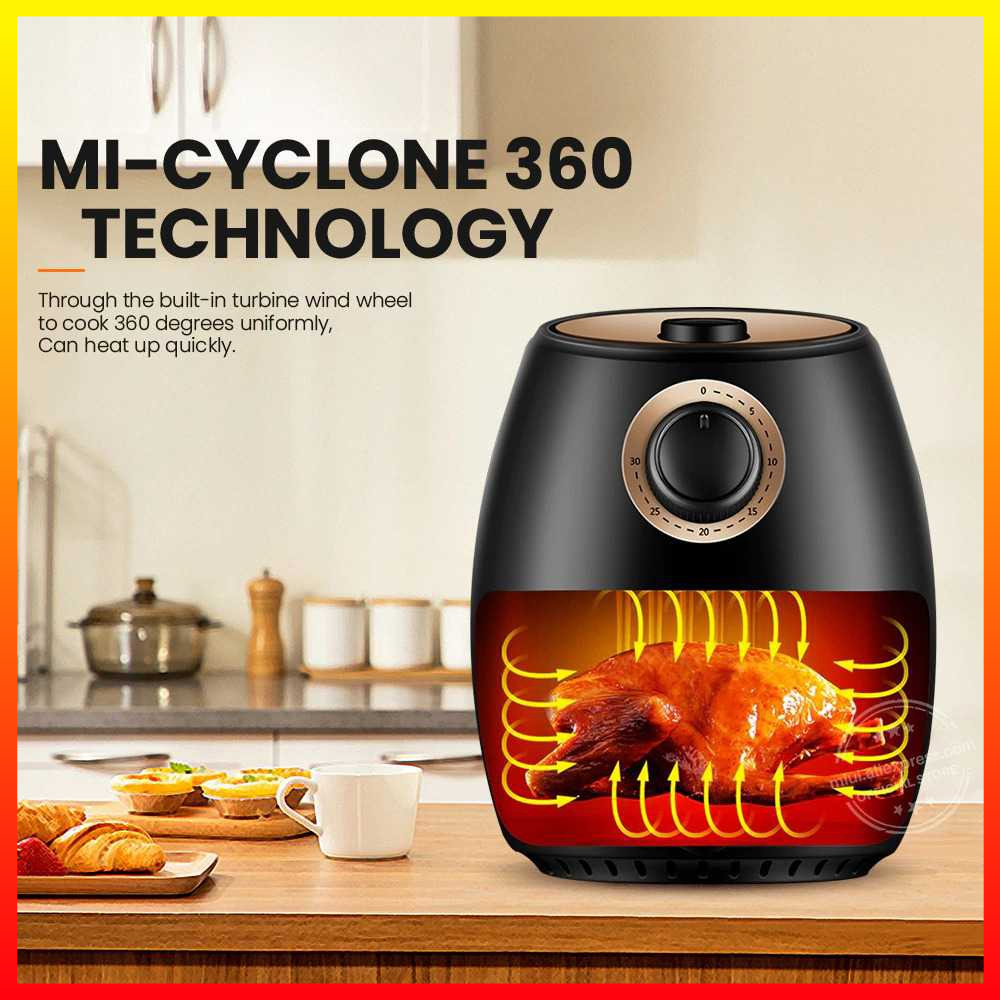 Air Fryer Mesin Alat Penggoreng Udara 200C Anti Lengket Smart 2L MIUI - XOHZ46BK