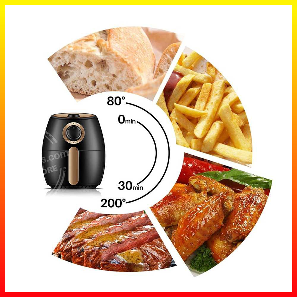 Air Fryer Mesin Alat Penggoreng Udara 200C Anti Lengket Smart 2L MIUI - XOHZ46BK