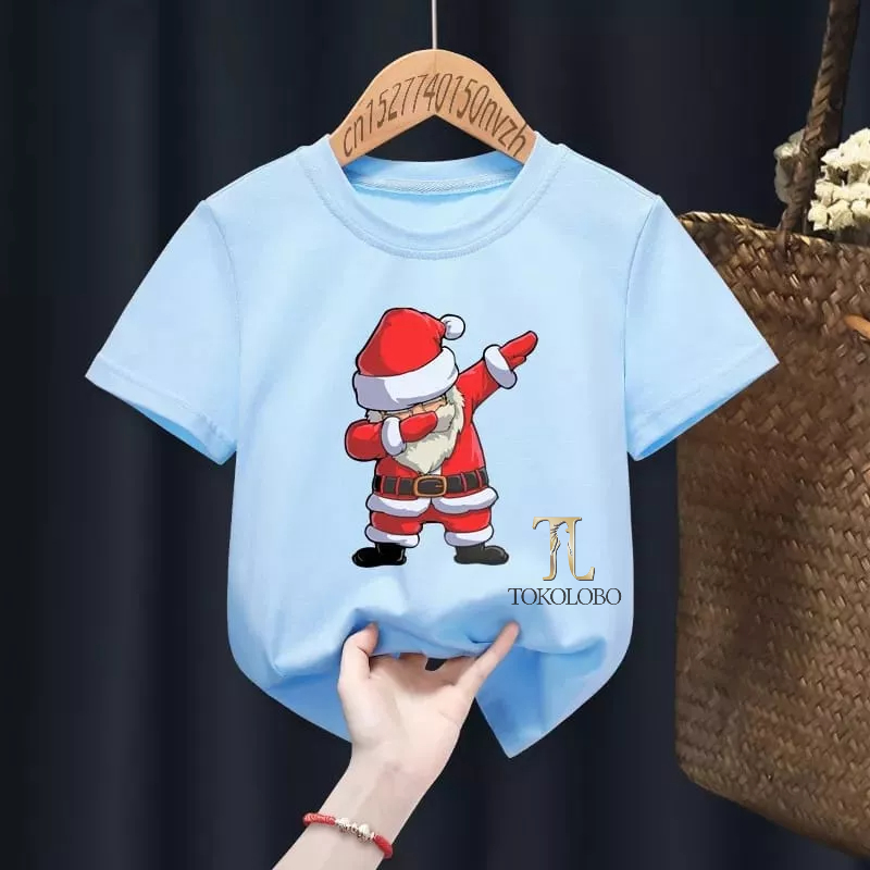 tokolobo Kaos Tshirt Santa Claus DAB DTF Print Size 6-10