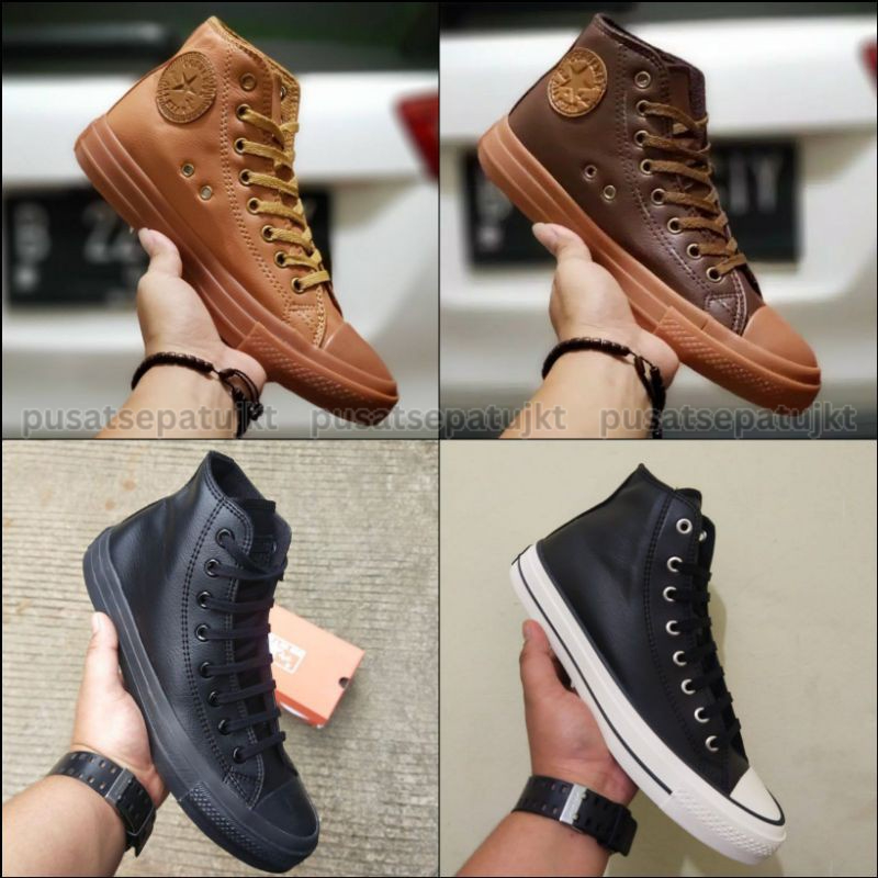 Converse All Star CT 2 Leather Kulit Brown Gum Black White Premium Original