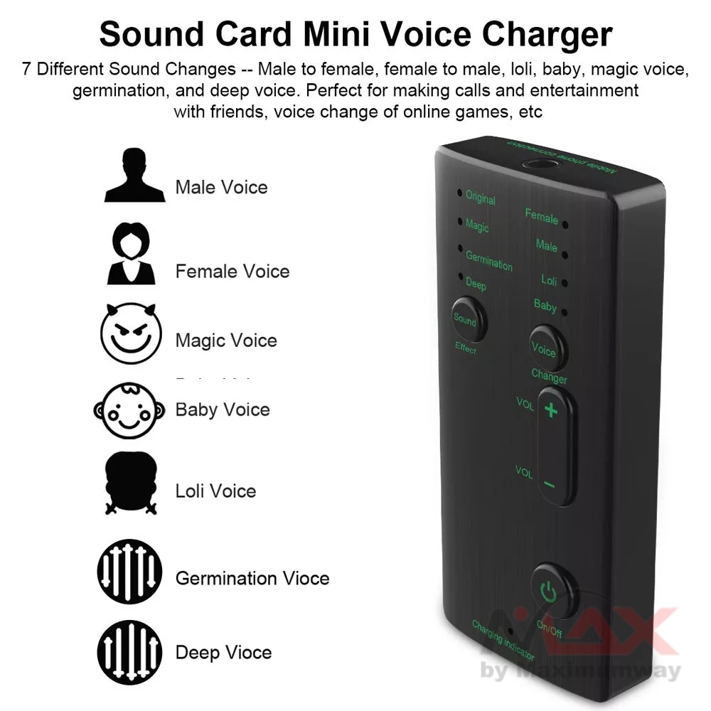 AE19 Voice Changer Ganti Suara Real Time Bisa semua Jenis HP &amp; Computer bisa untuk Voice Chat media sosial suara keluar seketika Real time Sound Changes Voice Changer Device Mobile Phone Portable Jack Sound Card Scream Sound Effects Machine