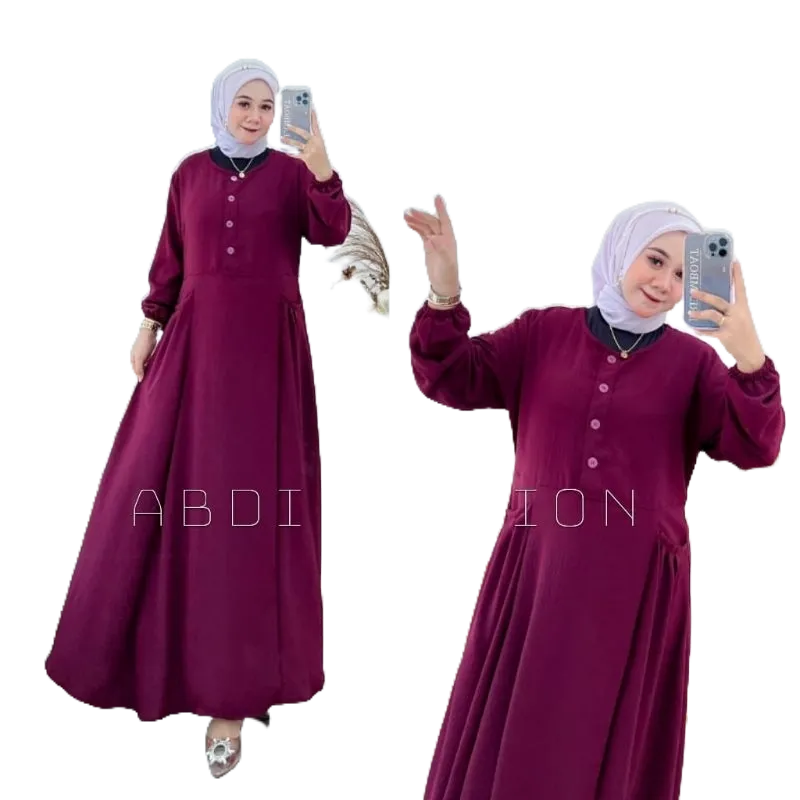 Gamis Lebaran Baju Wanita Dress Murah Import Modern Muslim Pakaian Fashion