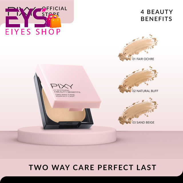 PIXY TWO WAY CAKE PERFECT LAST BEDAK PADAT KACA DAN REFIL