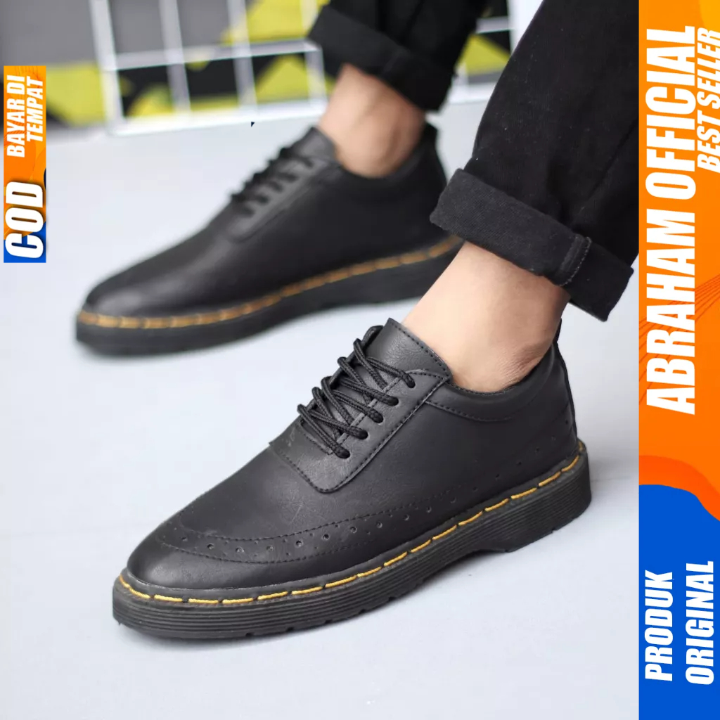 Sepatu Formal Pantofel Docmart Low Boots Hitam Kerja Pria