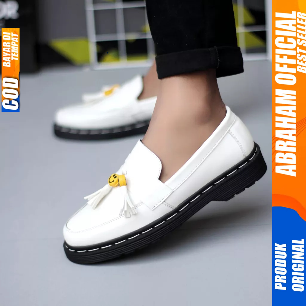 Sepatu Loafers Docmart Formal Pantofel Casual Kulit Kerja Pria Smile