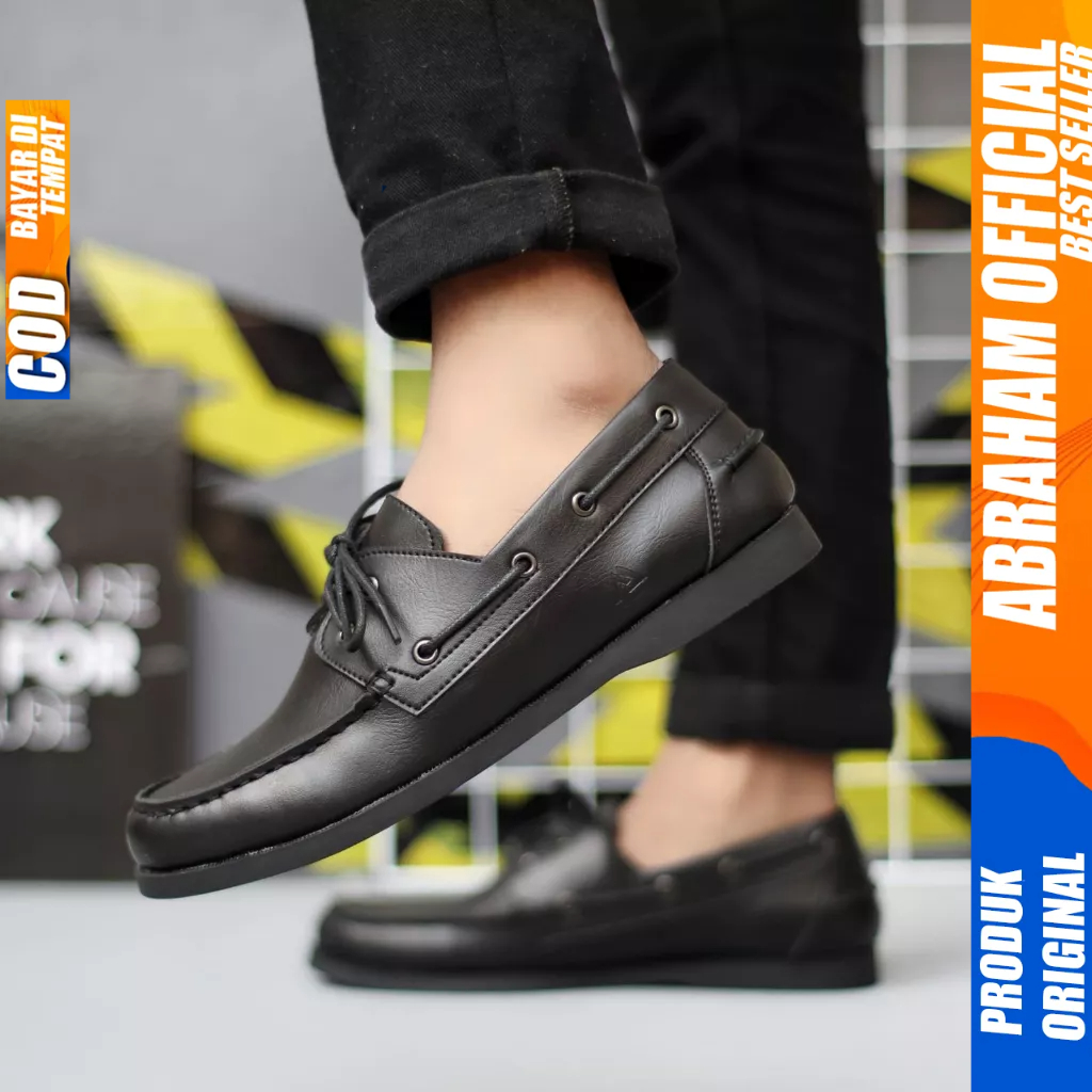 Sepatu Formal Hitam Kerja Pantofel Kulit Pu Pria